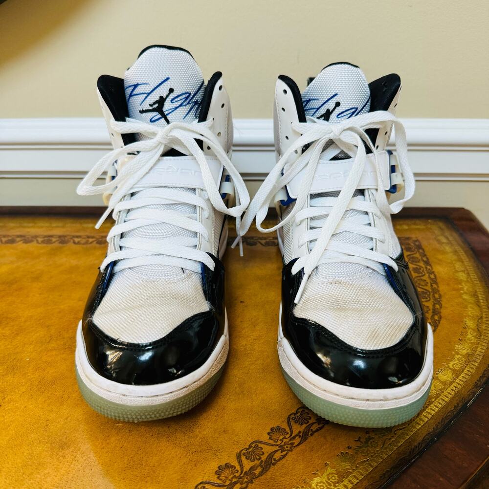 Jordan Flight 45 High Concord Mens DC2571-100 White Black Blue Sleek Size 9 - Picture 2 of 10